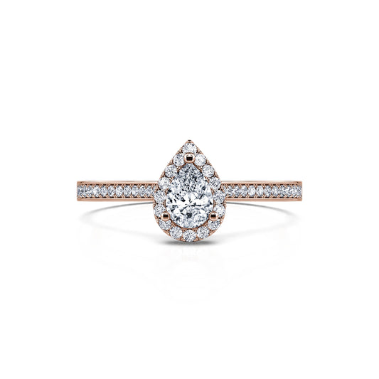 Paloma - Bague de fiançailles or rose diamant poire #1