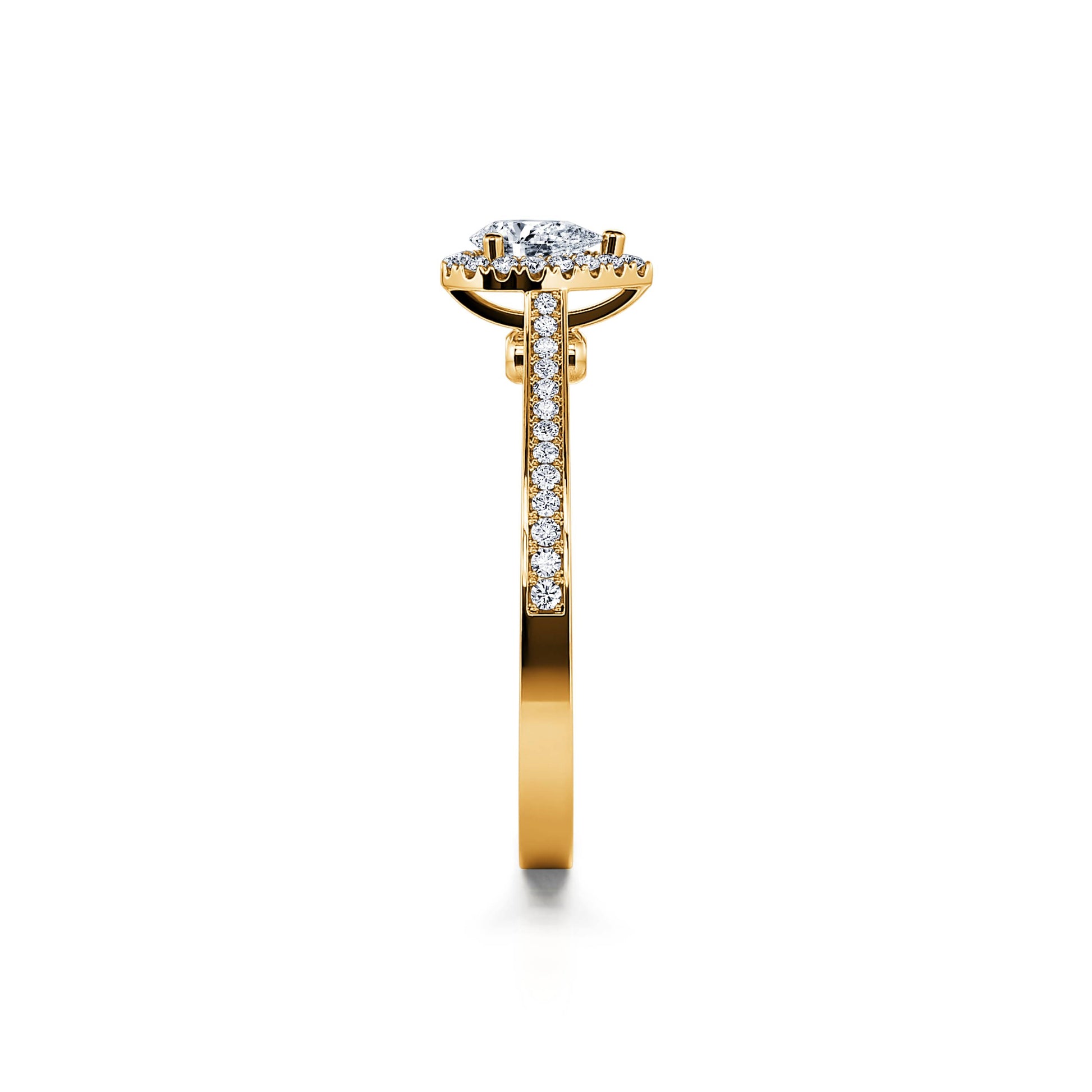 Bague de fiançailles or jaune diamant poire Paloma 3