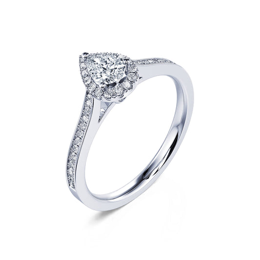 Paloma&nbsp;-&nbsp;Bague de fiançailles platine diamant poire #2