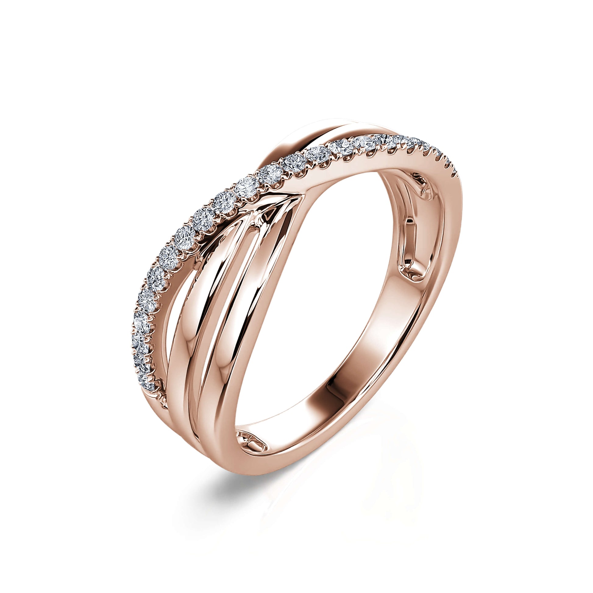 Alliance or rose diamant Pamela 1
