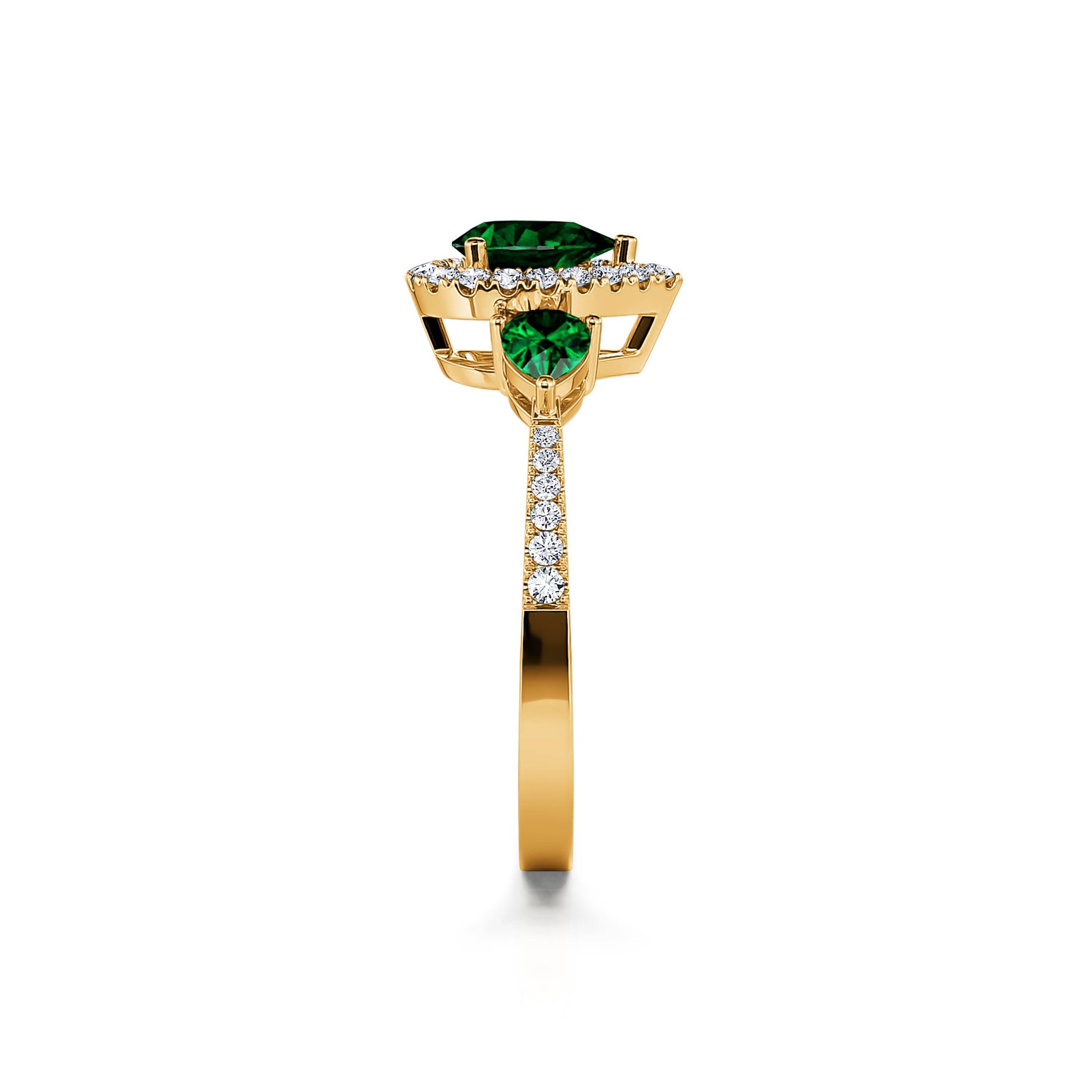Bague triologie émeraude et diamant poire Paola 3