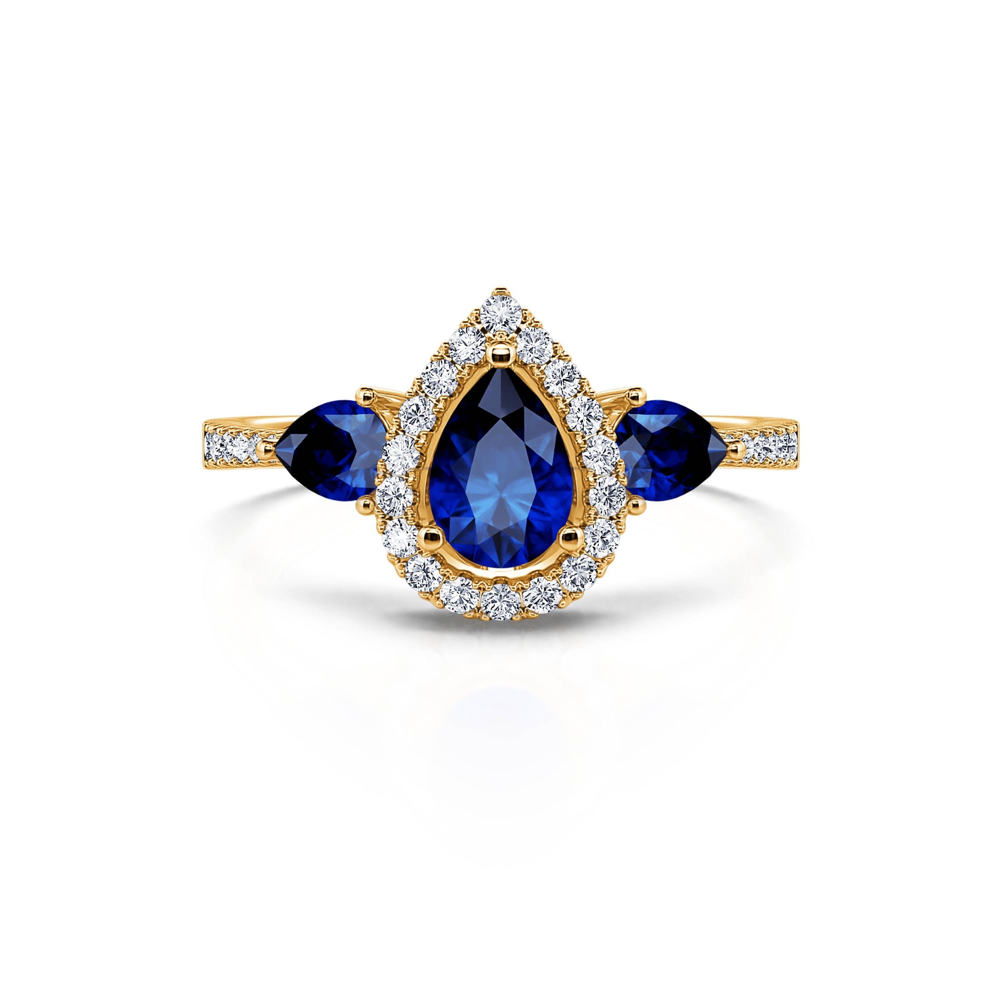 Bague triologie saphir et diamant poire Paola 1