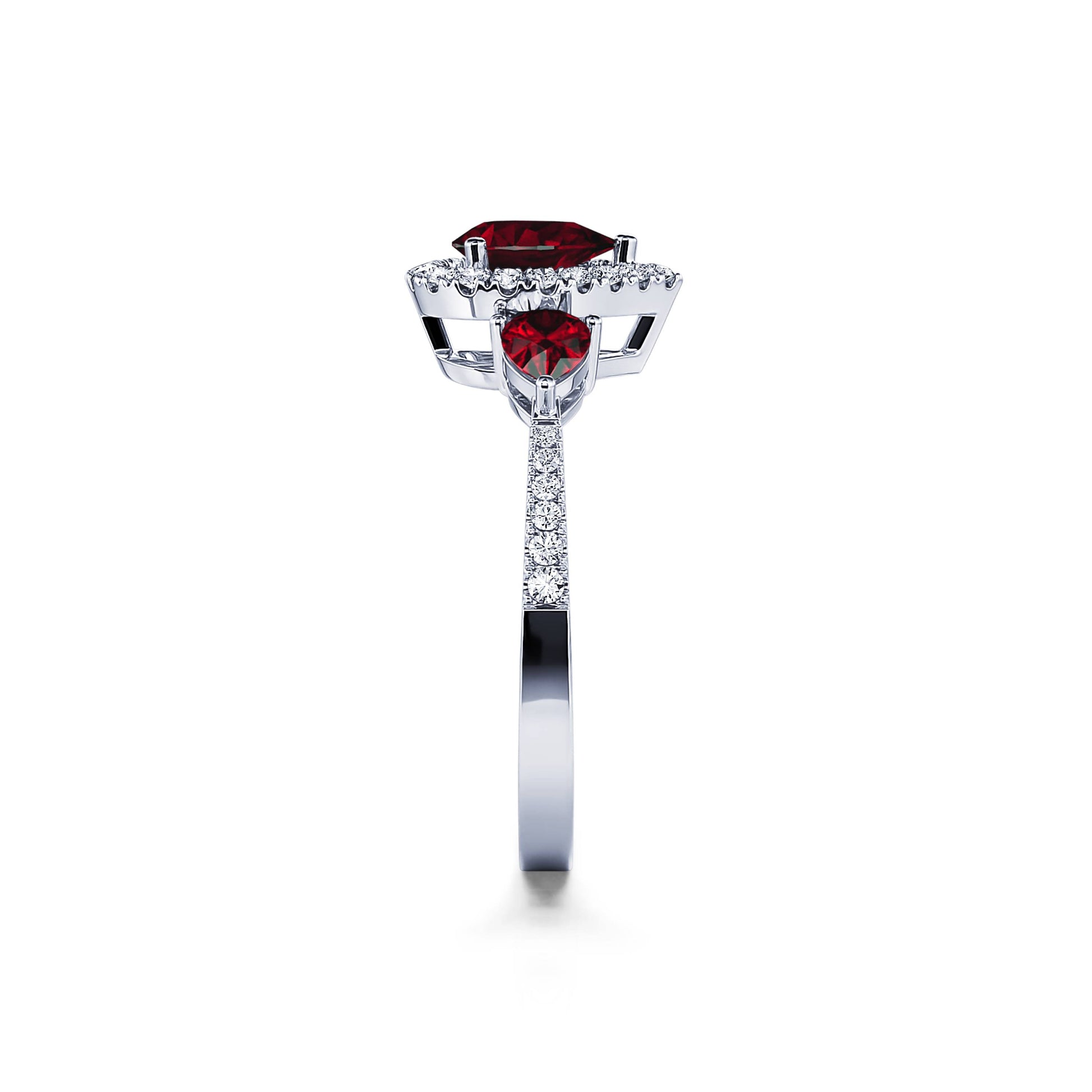Bague triologie rubis et diamant poire Paola 3