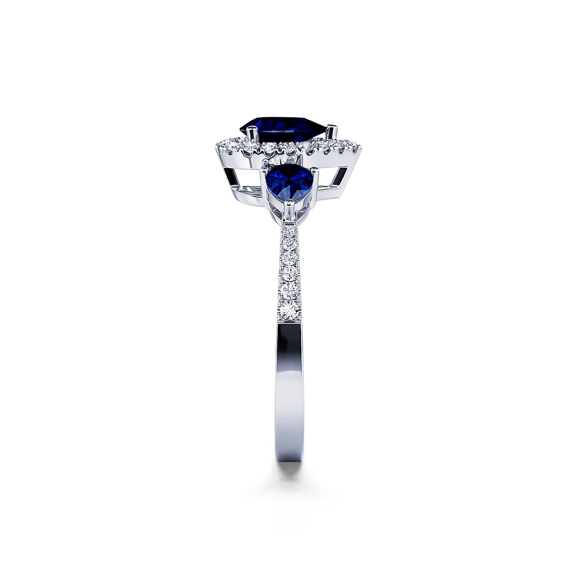 Bague triologie saphir et diamant poire Paola 3