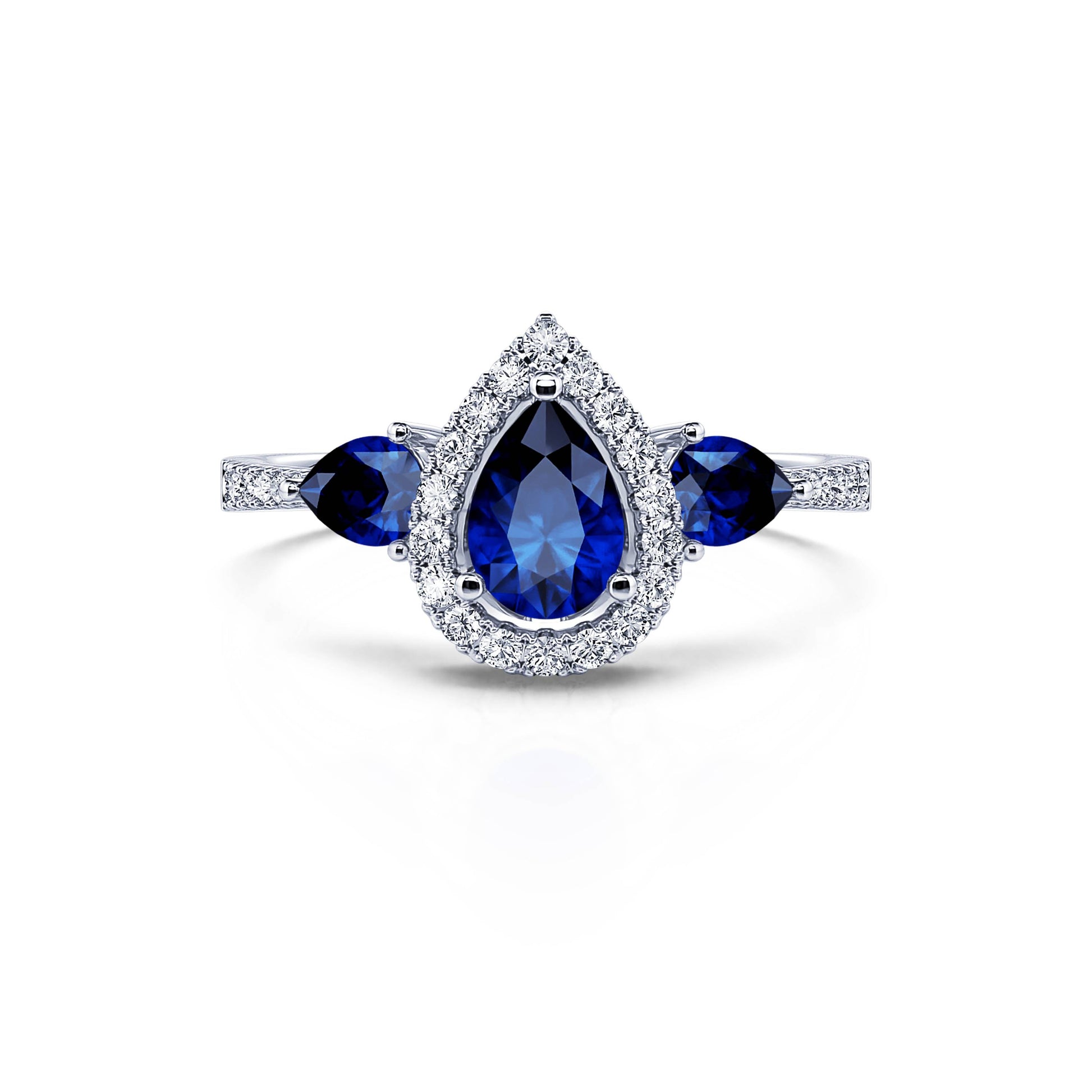 Bague triologie saphir et diamant poire Paola 1