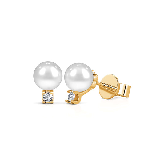 Poe&nbsp;-&nbsp;Boucles d'oreilles or jaune perle et diamant #2