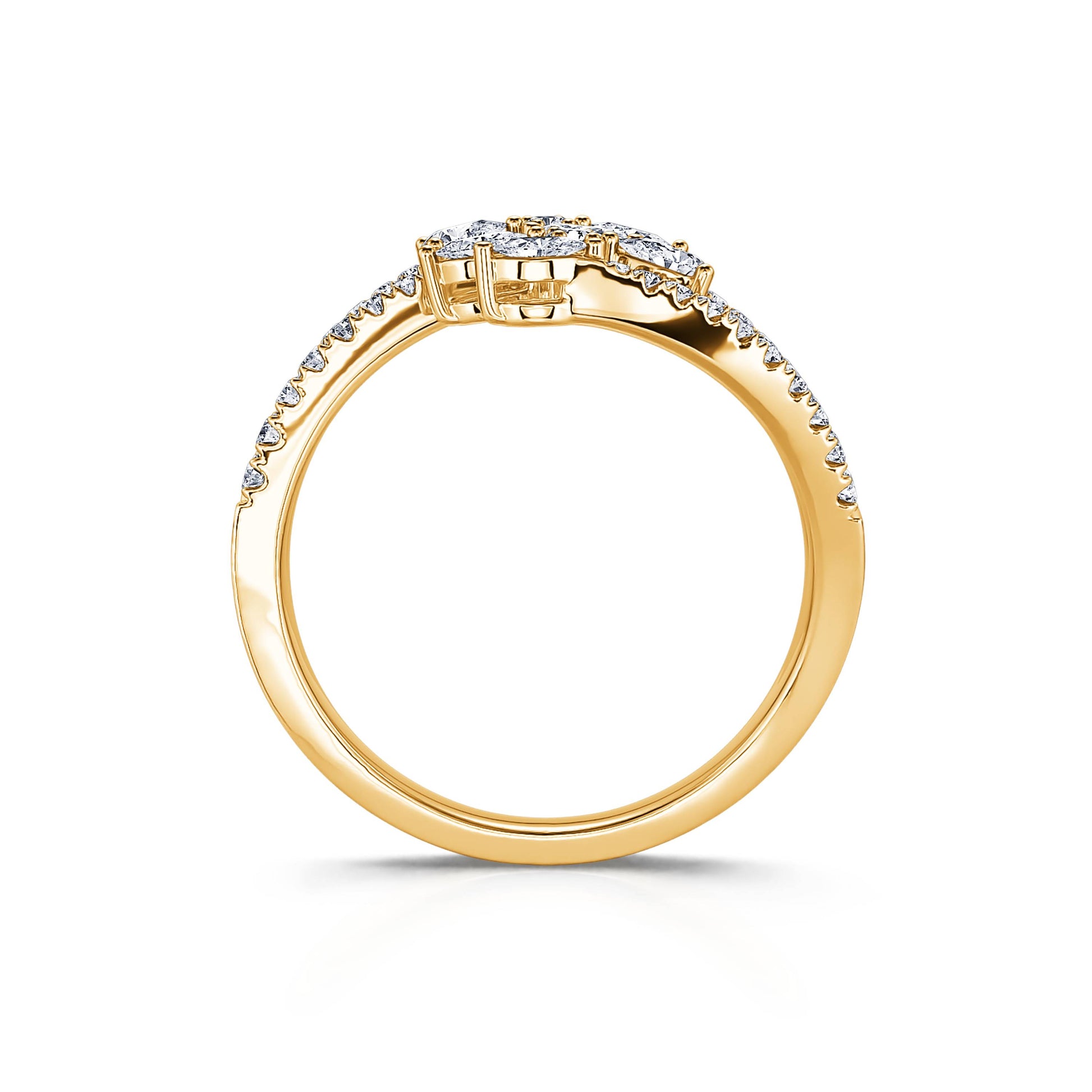 Bague serpent diamant rond et marquise or jaune Poppy 4