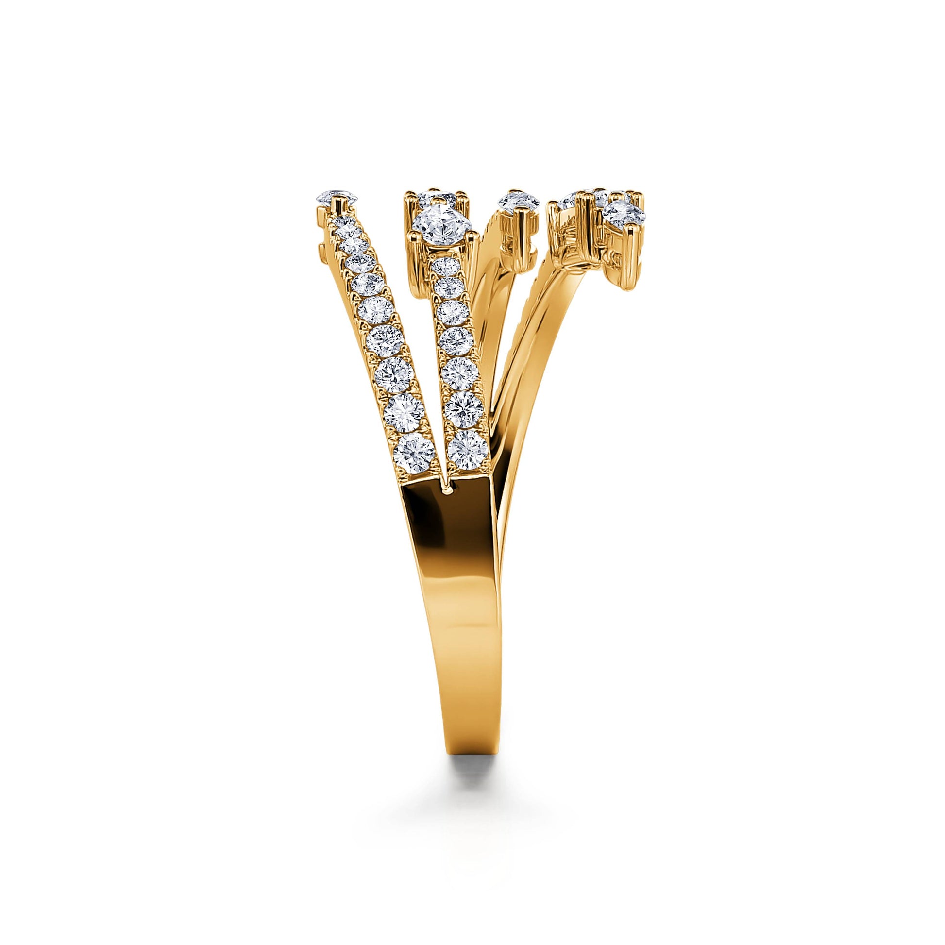 Bague serpent diamant rond et marquise or jaune Poppy 3