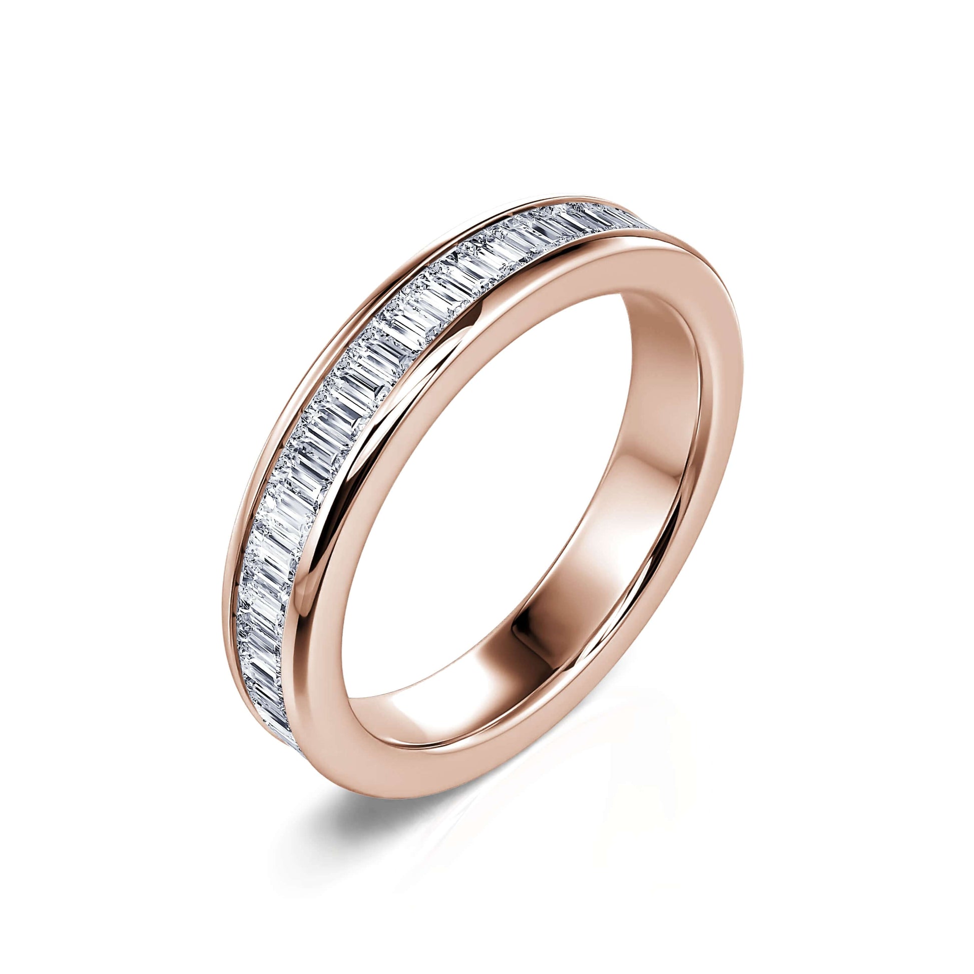 Tour complet diamant baguette or rose Prisca 1