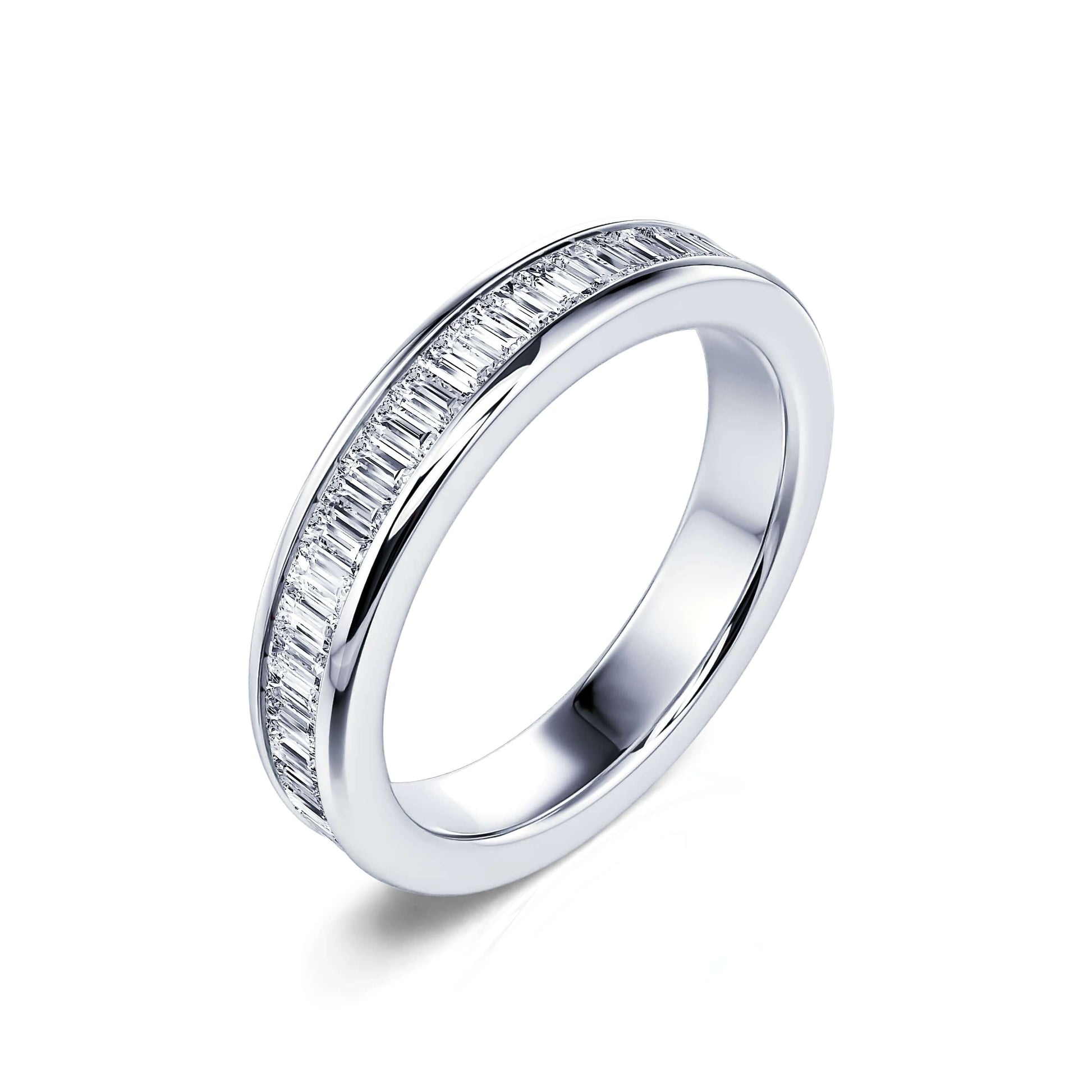 Tour complet diamant baguette platine Prisca 1