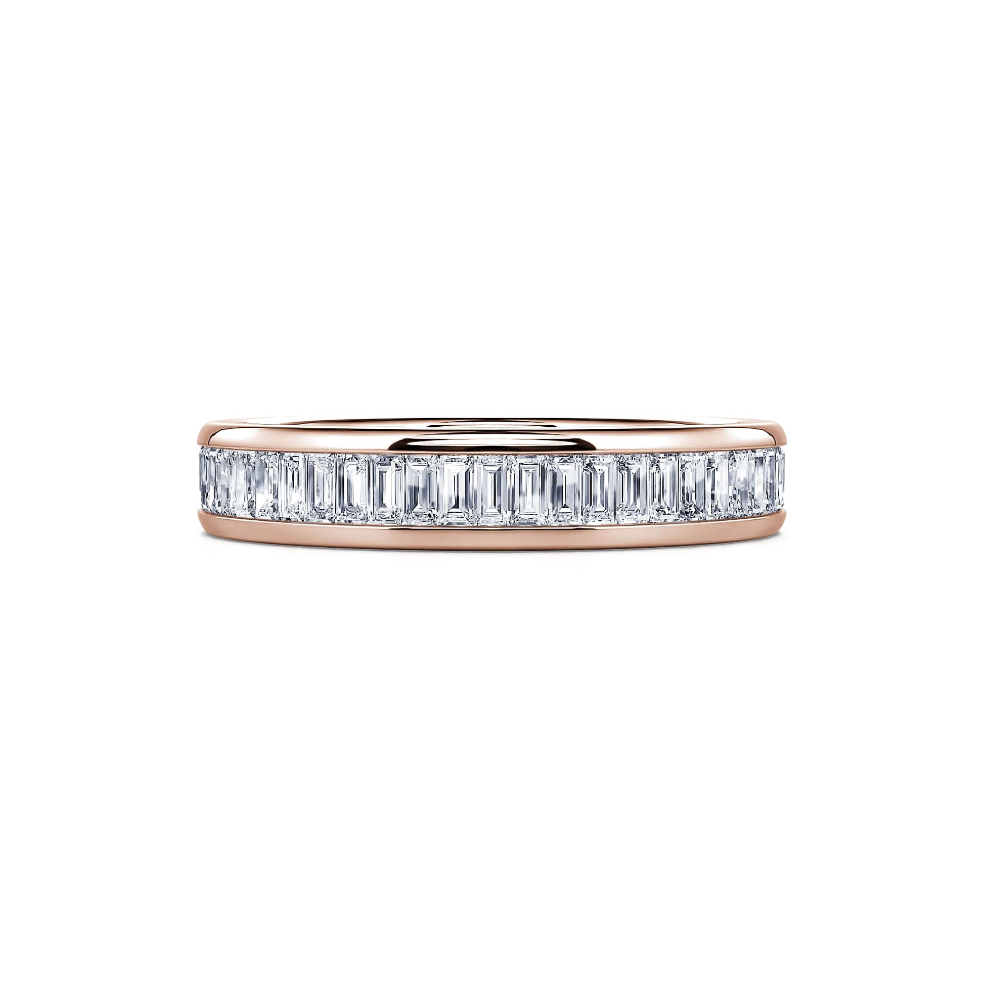 Tour complet diamant baguette or rose Prisca 2