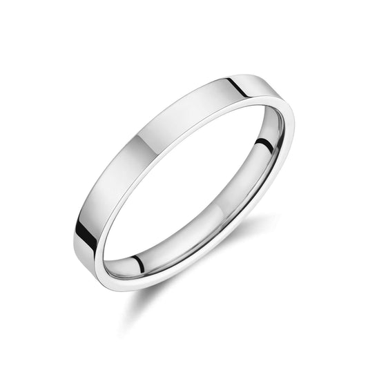 Raquel - Alliance ruban plat poli platine #1
