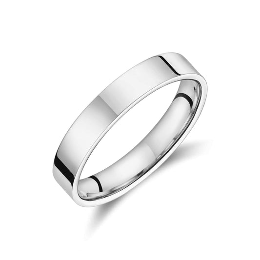 Raquel - Alliance ruban plat poli platine #2