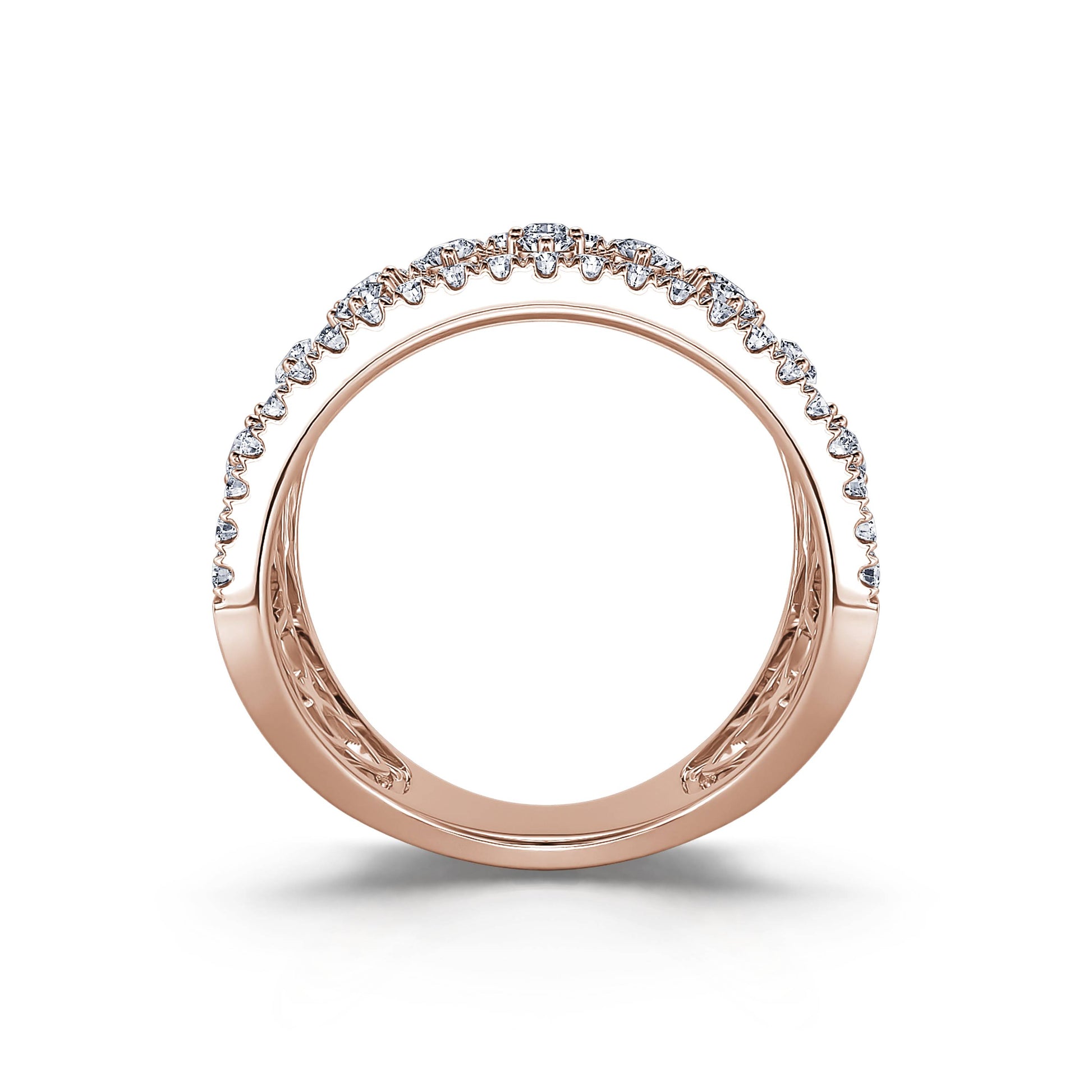 Bague dentelle or rose et diamant  Renata 3