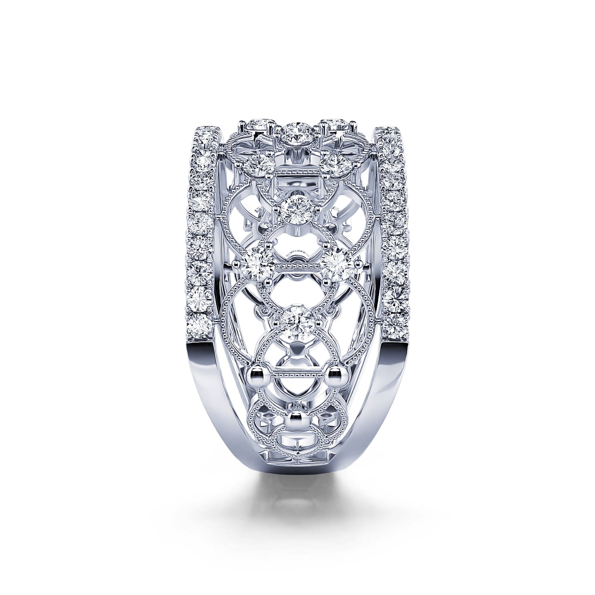 Bague dentelle or blanc et diamant  Renata 3