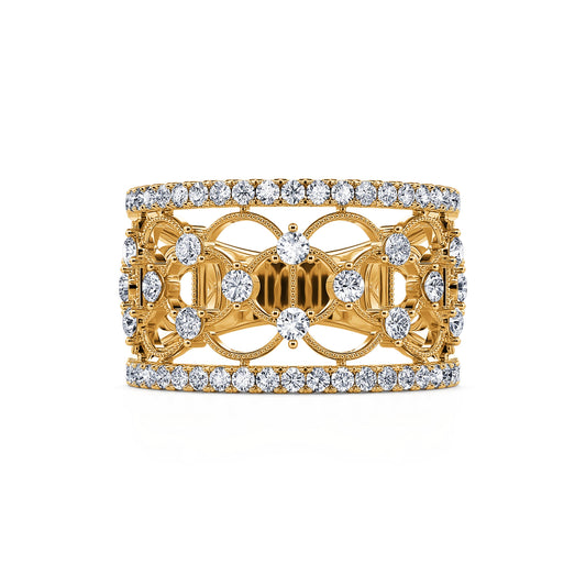 Renata - Bague dentelle or jaune et diamant #2