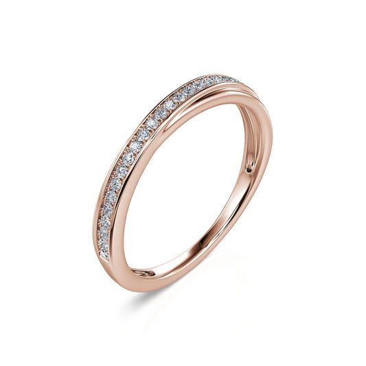 Ria&nbsp;-&nbsp;Alliance diamant entrelacée or rose #1