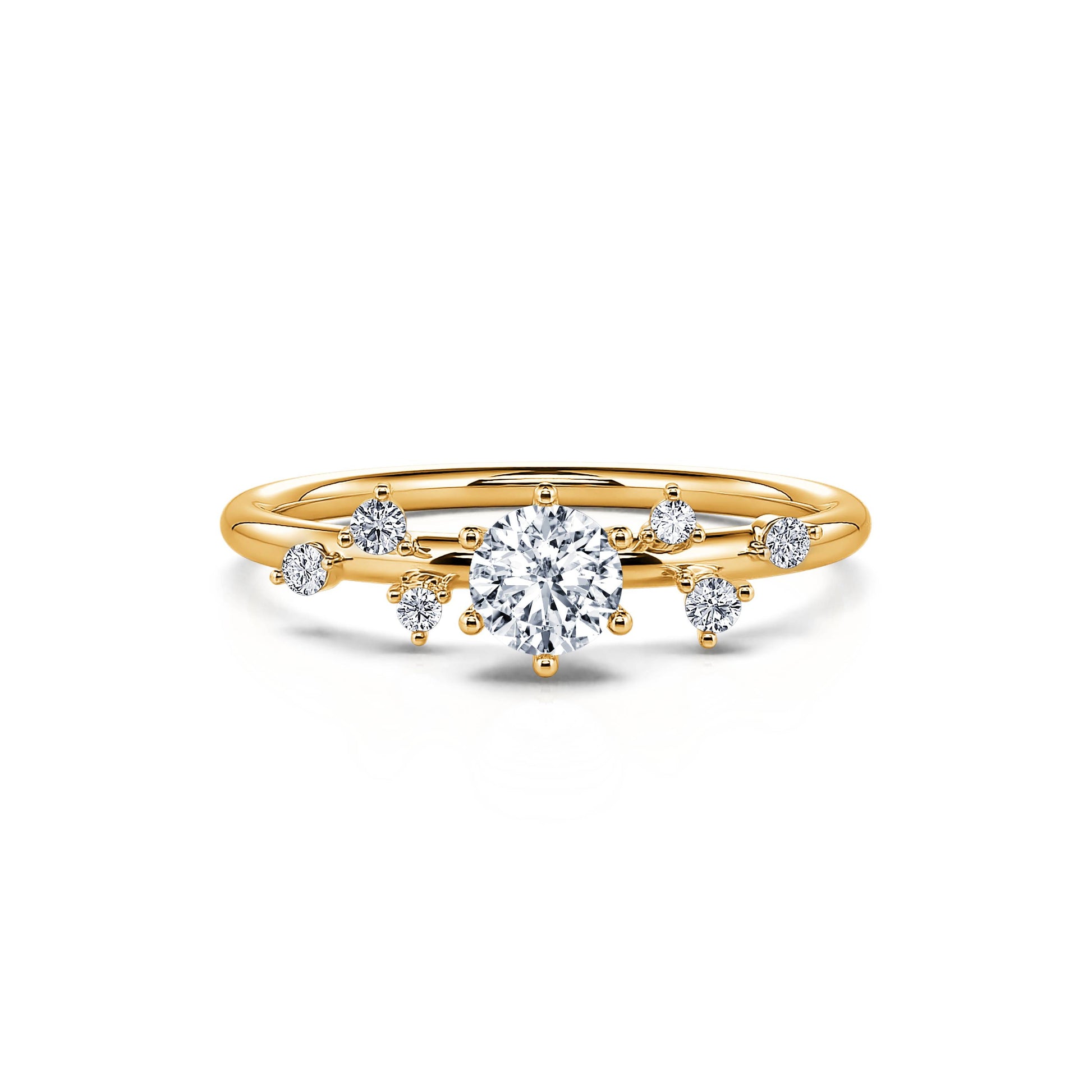 Bagues de fiançailles or jaune diamants ronds Rita 4