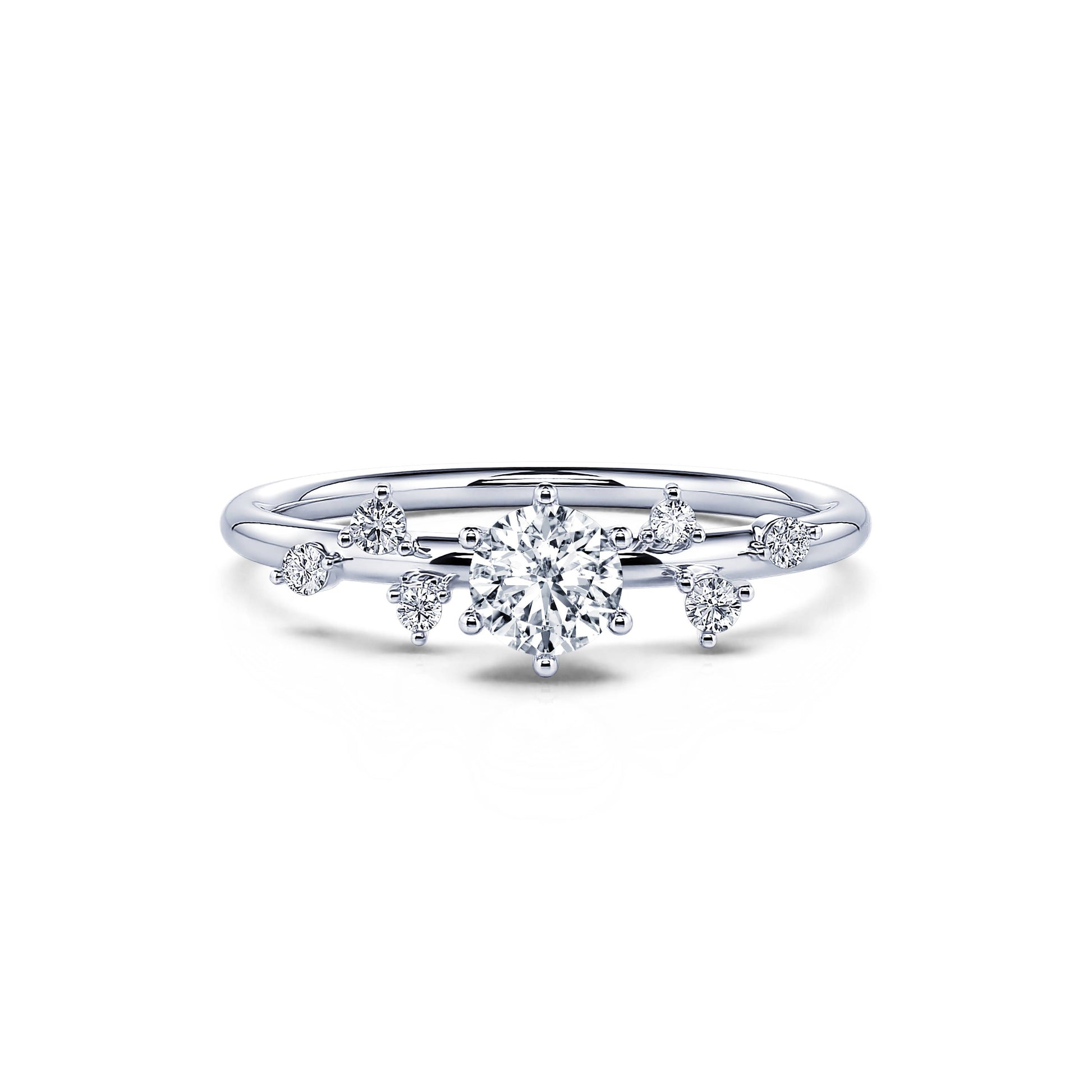 Bagues de fiançailles platine diamants ronds Rita 4