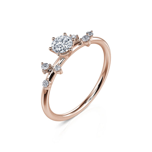 Rita&nbsp;-&nbsp;Bagues de fiançailles or rose diamants ronds #2