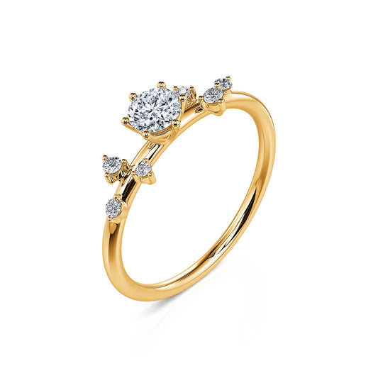 Rita&nbsp;-&nbsp;Bagues de fiançailles or jaune diamants ronds #2