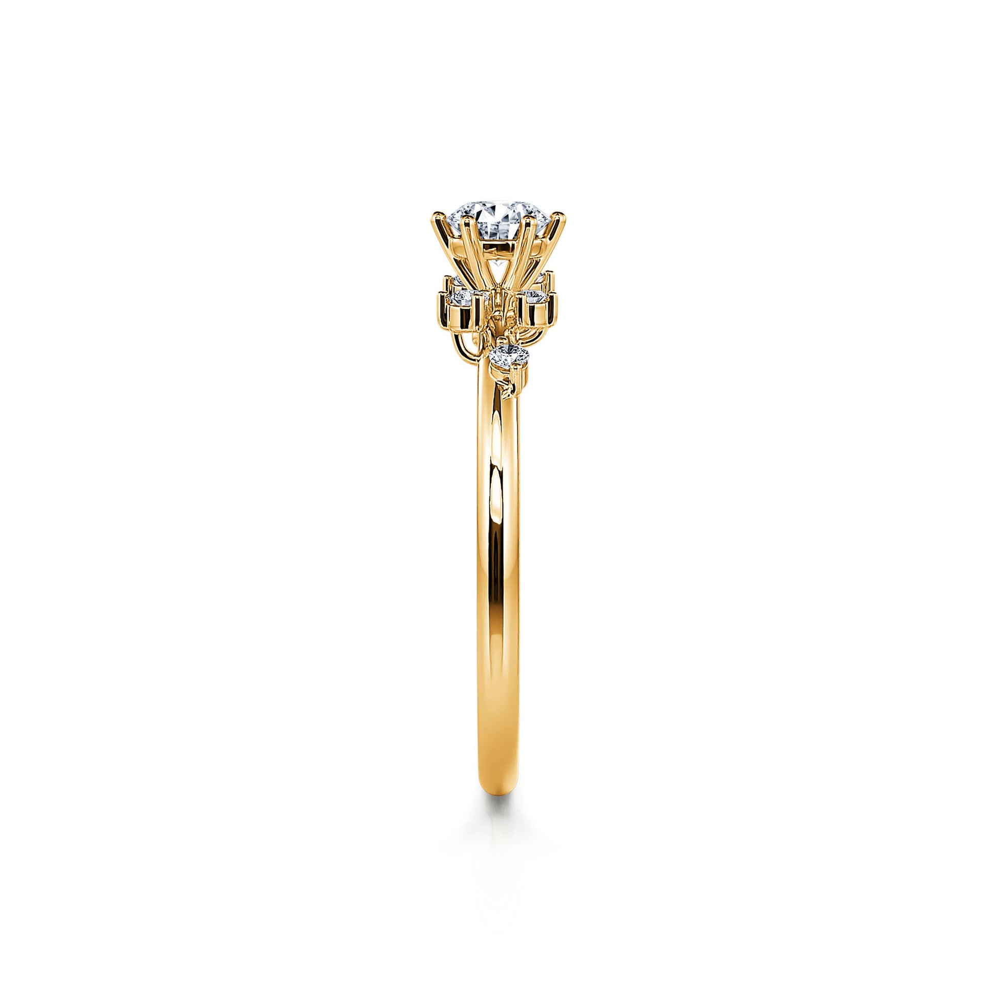 Bagues de fiançailles or jaune diamants ronds Rita 3