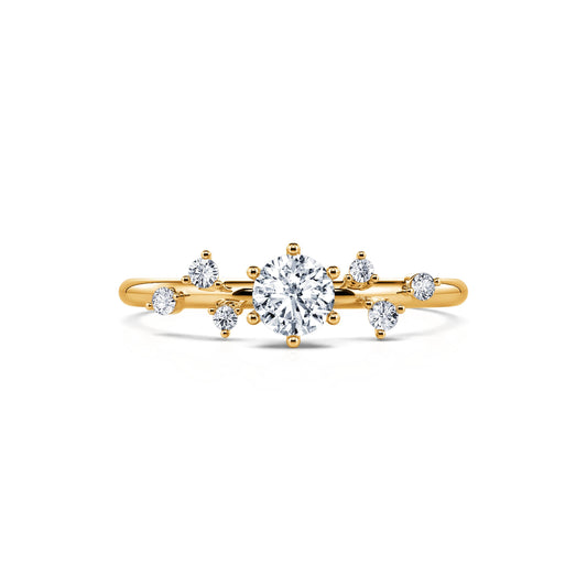 Rita - Bagues de fiançailles or jaune diamants ronds #1