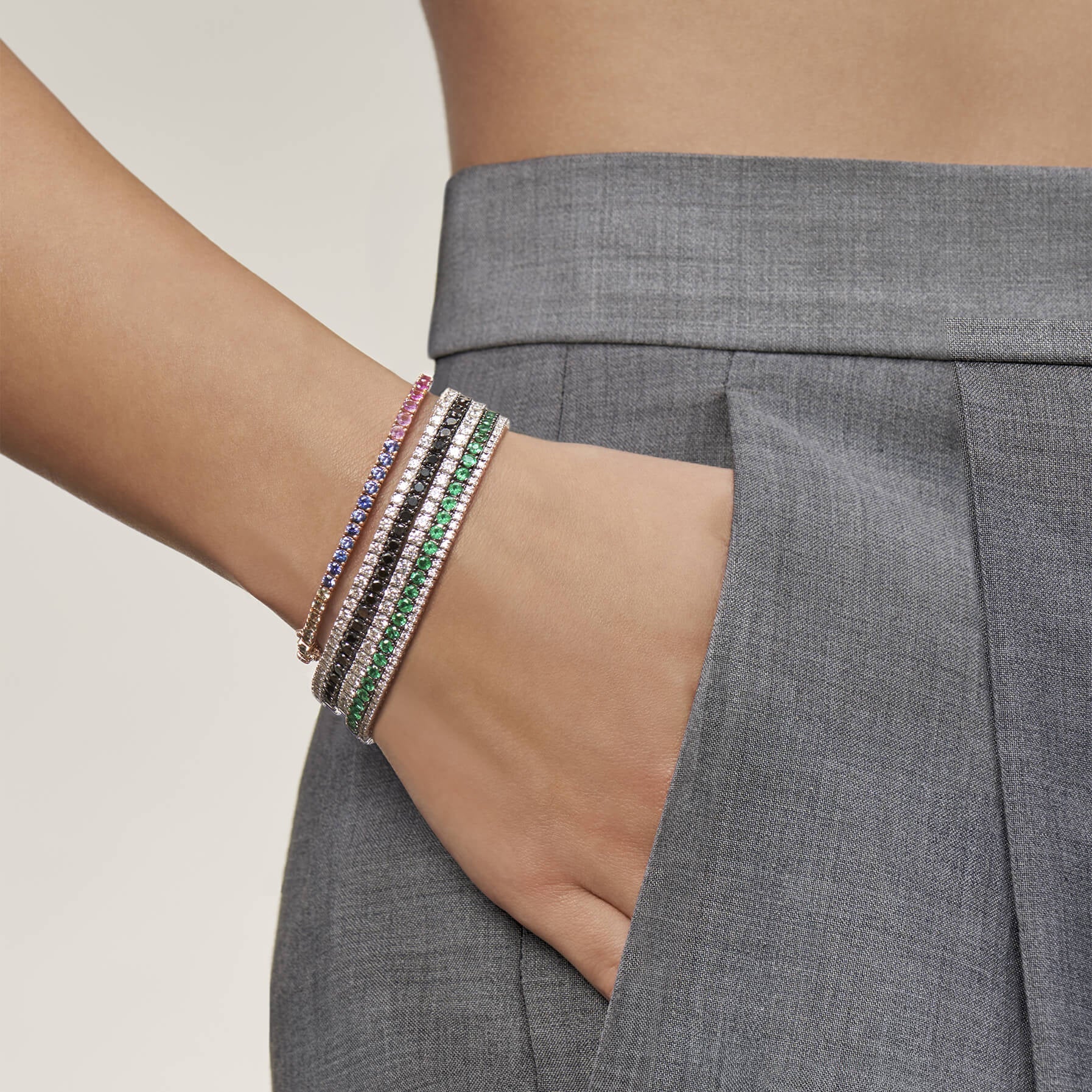 Bracelet rivière diamant or jaune Riviera XL 5
