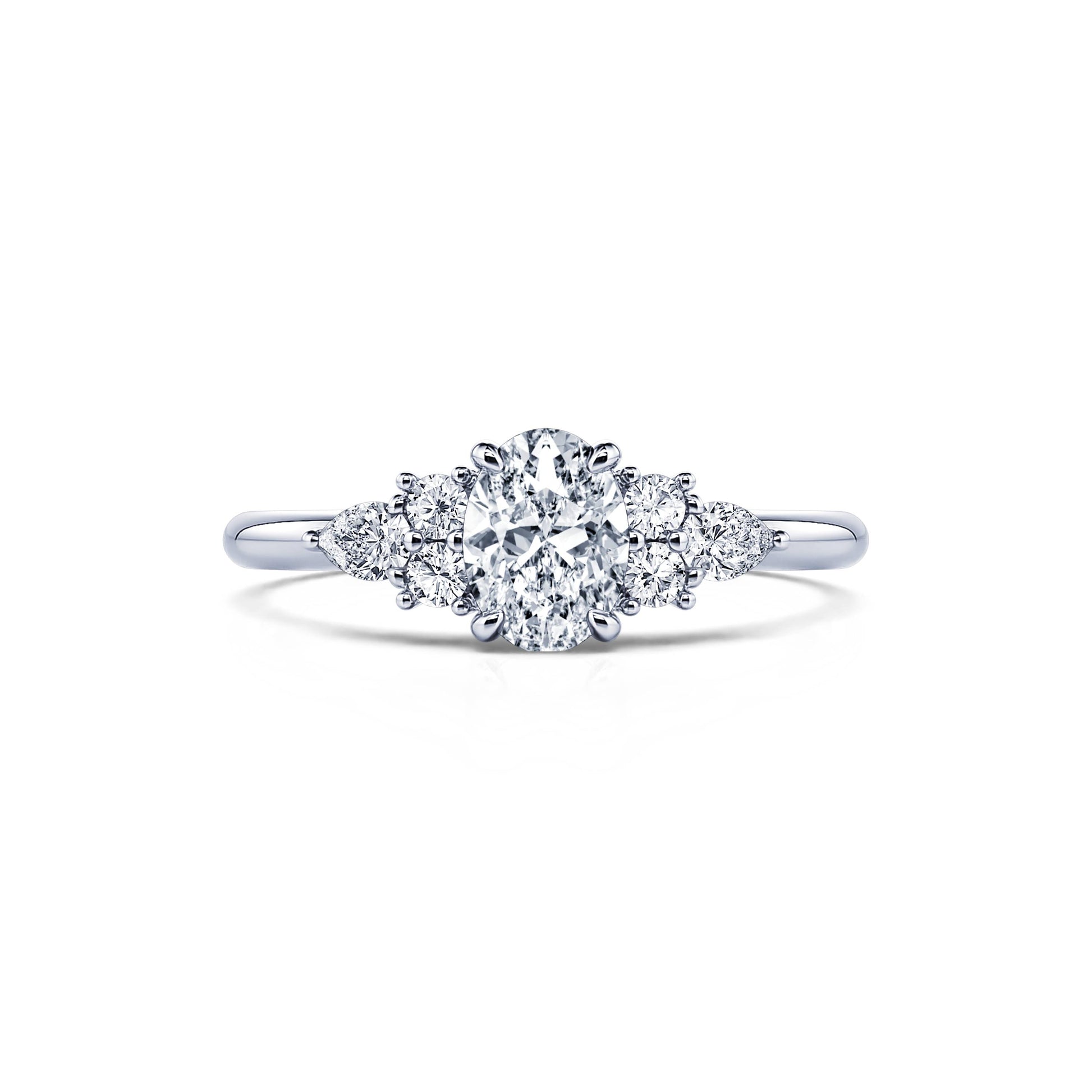 Bague de fiançailles platine diamants Romaine 1