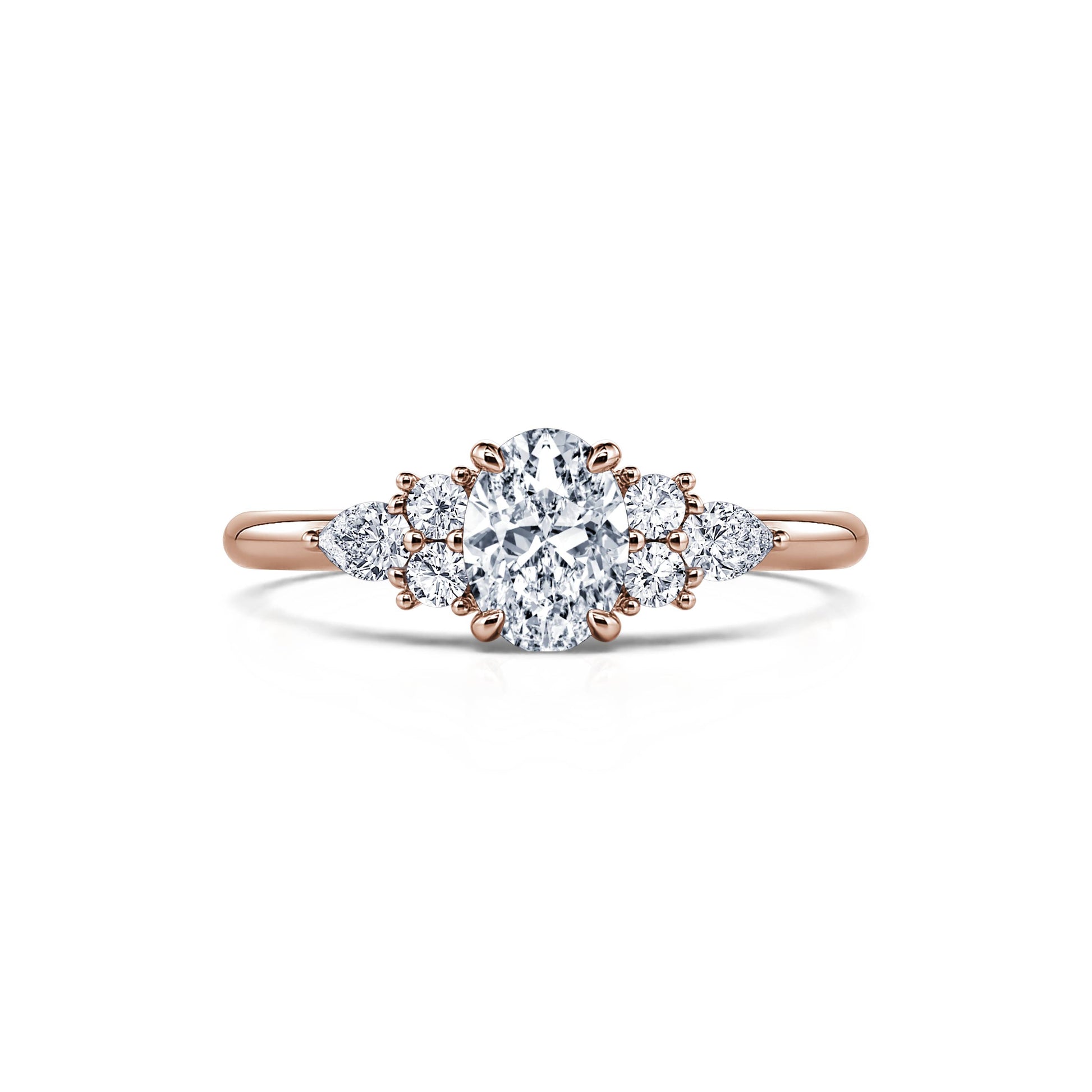 Bague de fiançailles or rose diamants Romaine 1