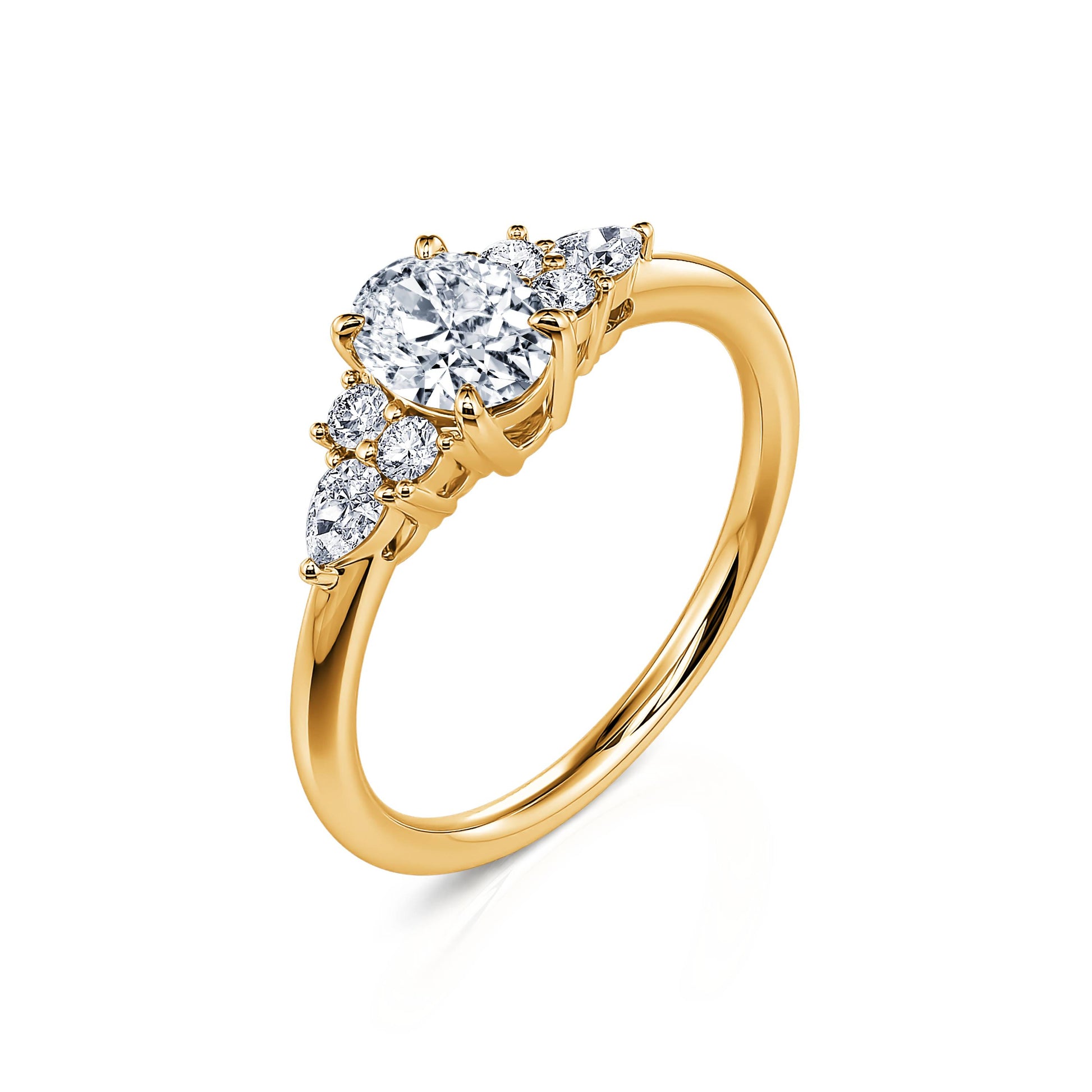 Bague de fiançailles or jaune diamants Romaine 2