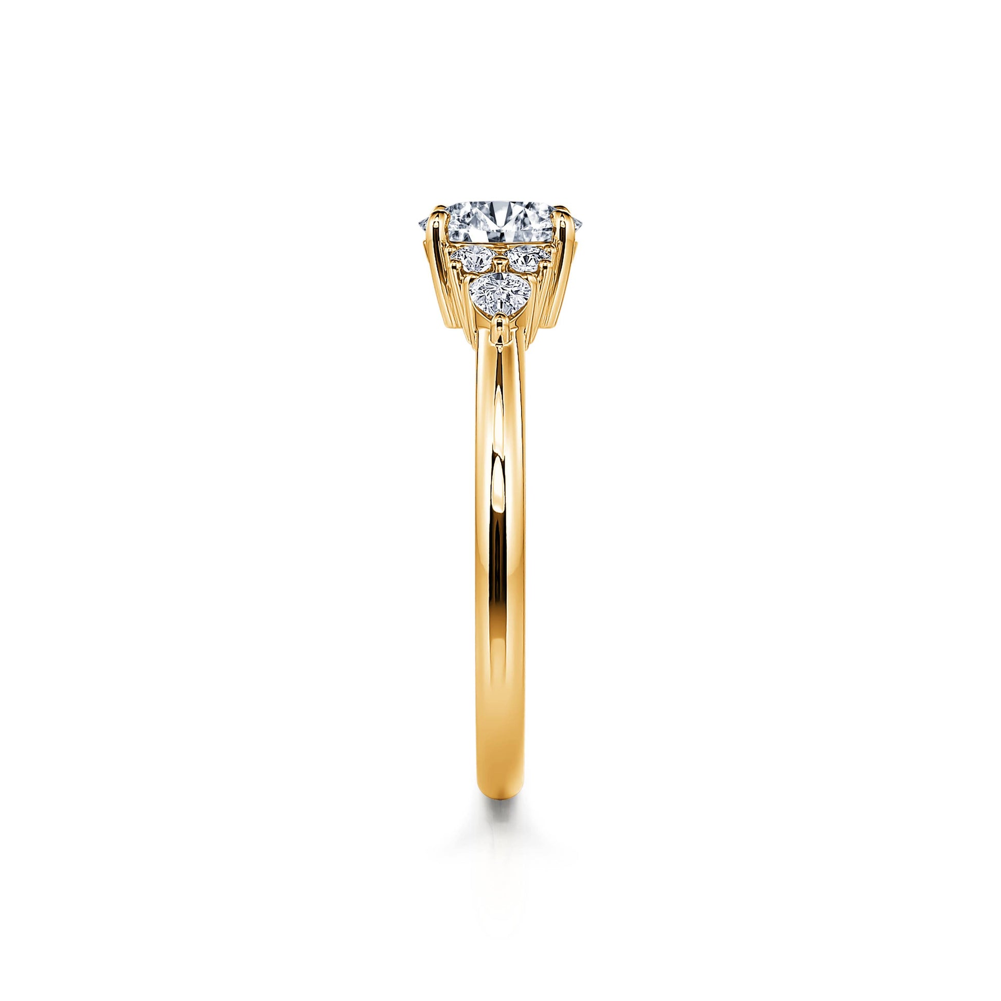 Bague de fiançailles or jaune diamants Romaine 3