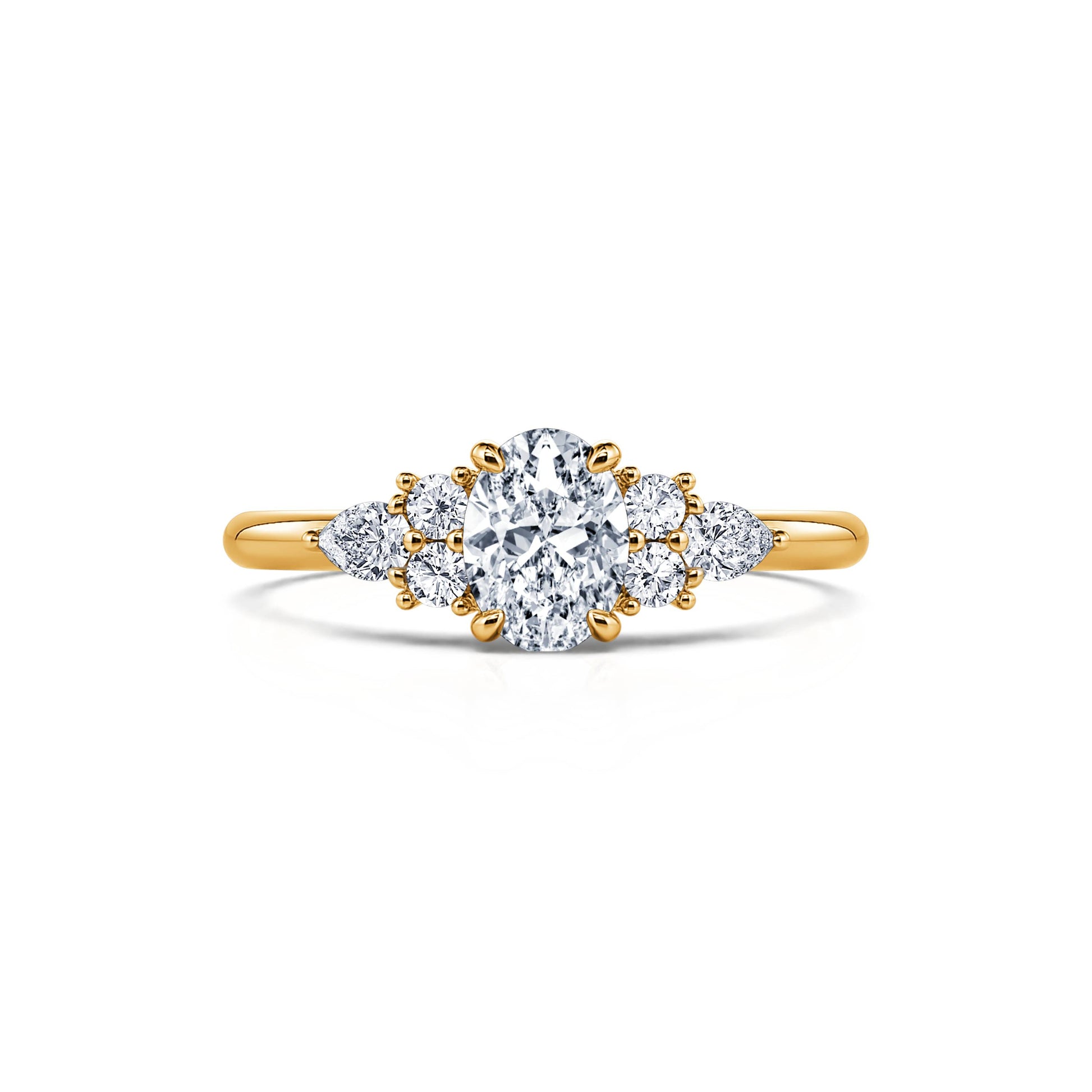 Bague de fiançailles or jaune diamants Romaine 1