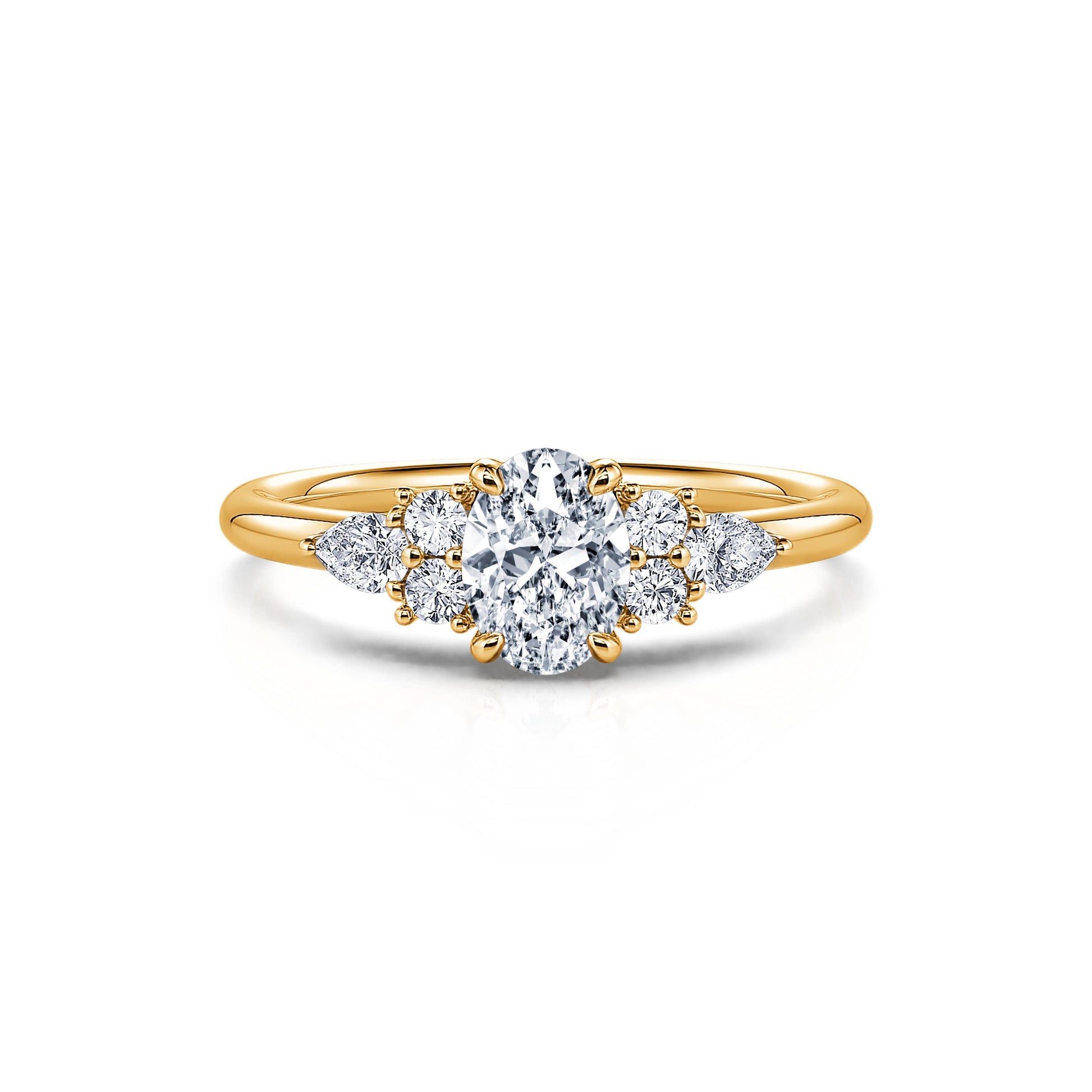 Bague de fiançailles or jaune diamants Romaine 4