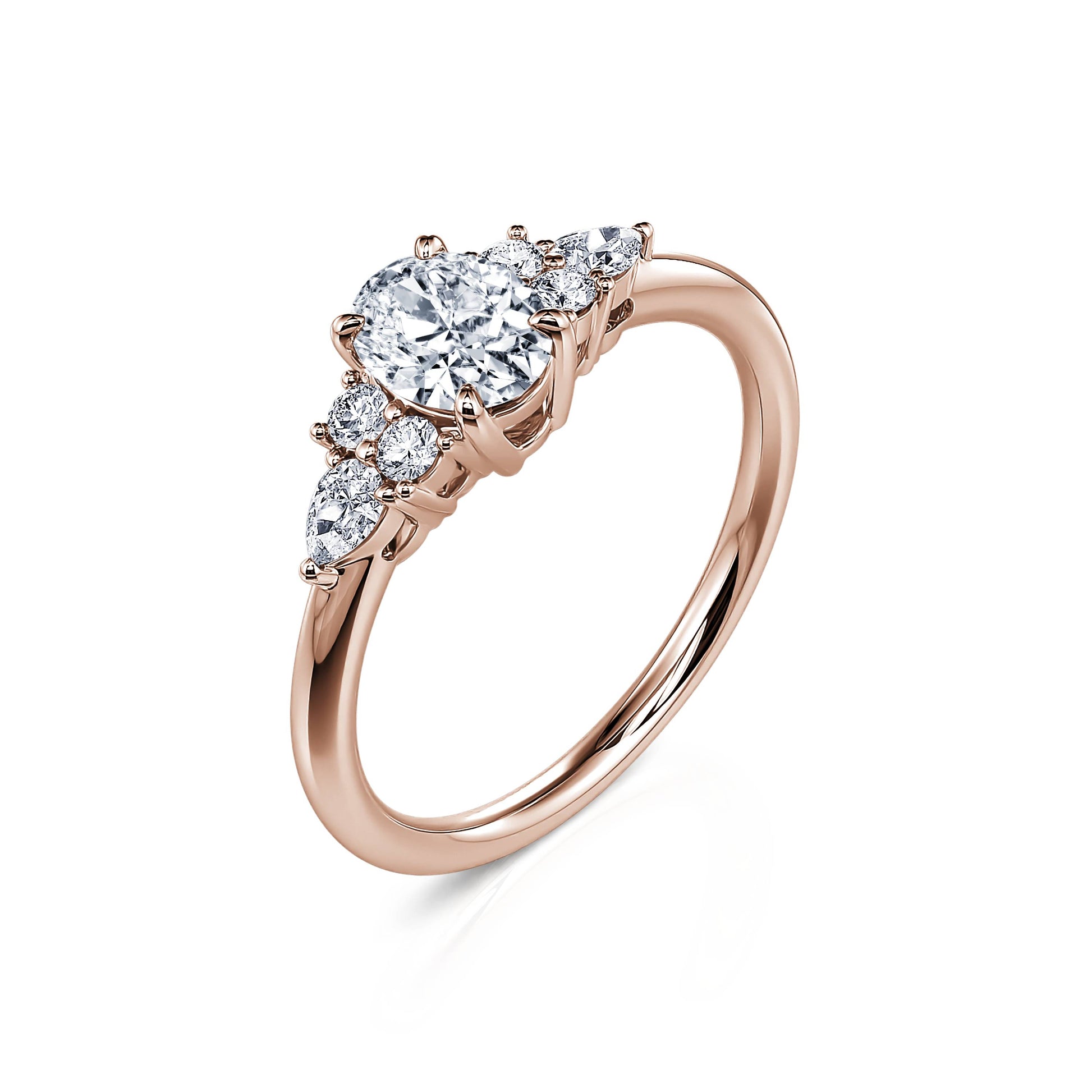 Bague de fiançailles or rose diamants Romaine 2