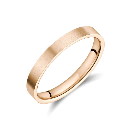 Romina - Alliance ruban plat brossé or rose #1