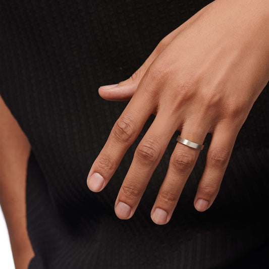 Romina - Alliance ruban plat brossé or rose #2