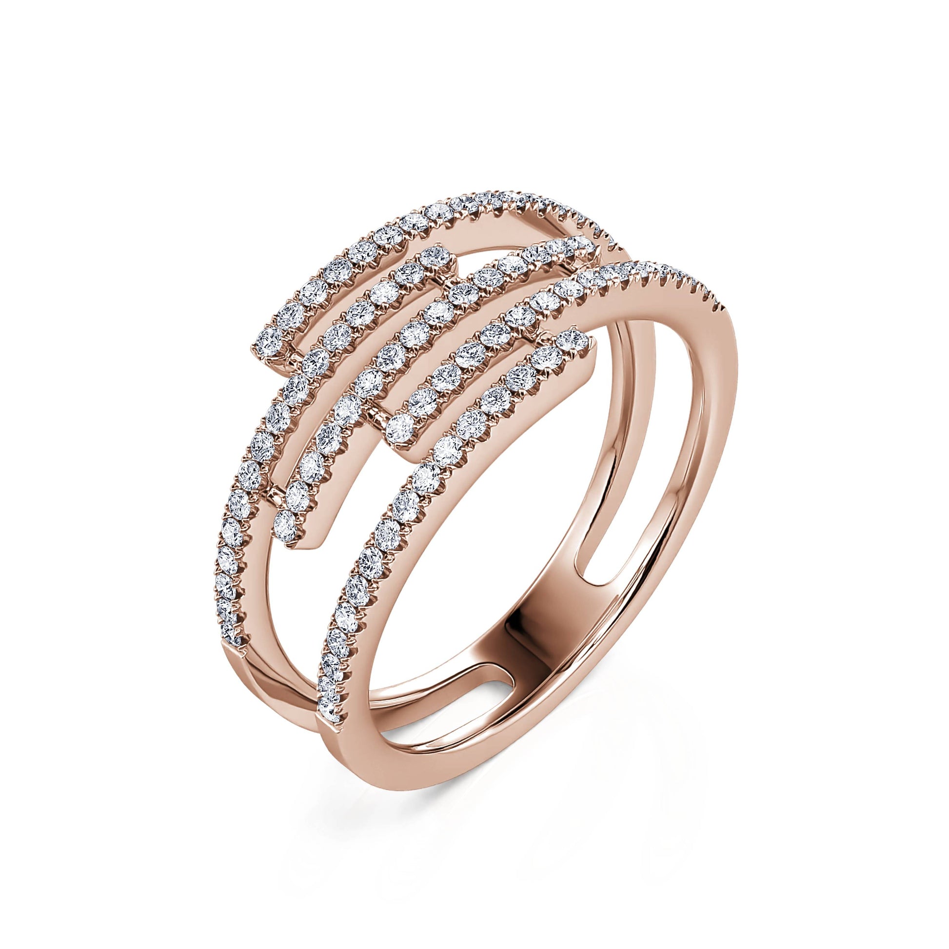 Bague or rose diamant Salie 1