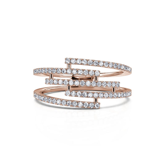 Salie - Bague or rose diamant #2