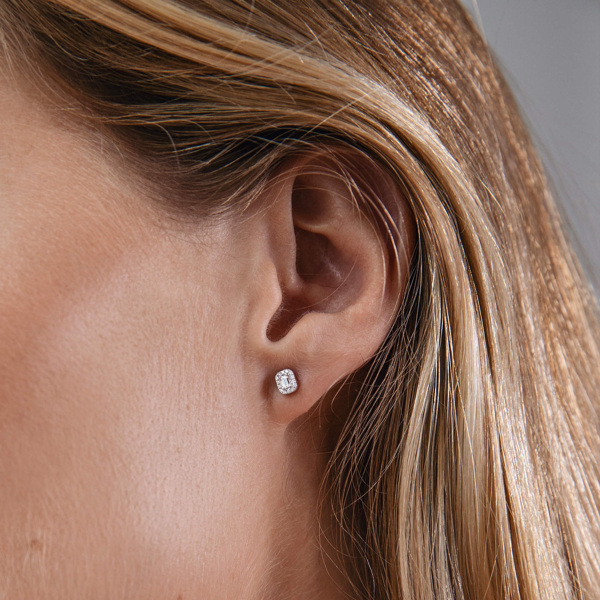 Puces d'oreilles or jaune diamant émeraude Sara Emeraude 5