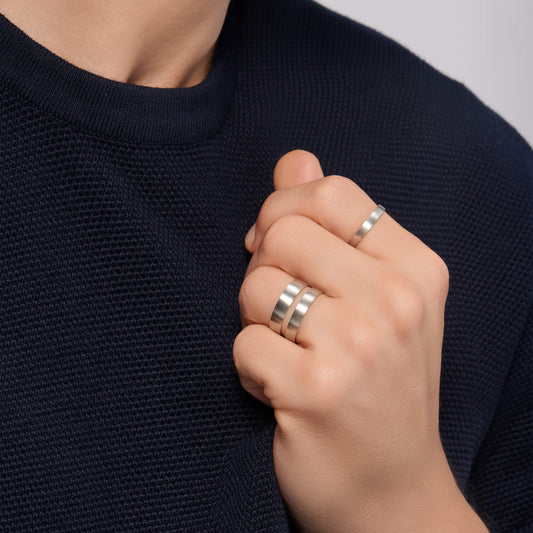 Serena - Alliance ruban brossée or blanc #2