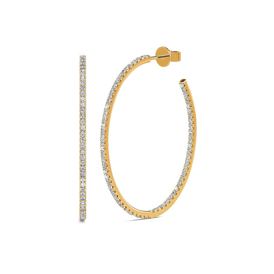 Shaï Diamant - Boucles d'oreilles créoles or jaune diamant #2