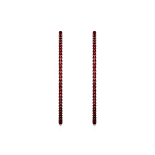 Shaï Rubis&nbsp;-&nbsp;Boucles d'oreilles créoles or rose rubis #1