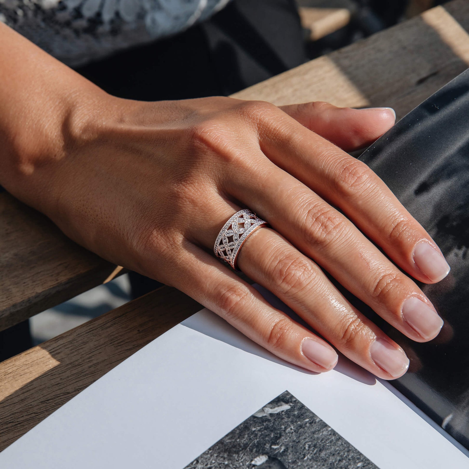 Bague or rose diamant Shinee 4