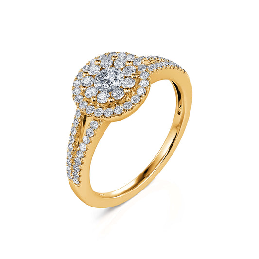 Shona - Bague de fiançailles or jaune diamant #2
