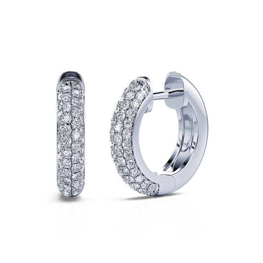 Sima - Créoles diamant or blanc #1