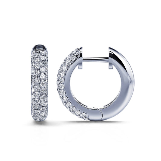 Sima - Créoles diamant or blanc #2