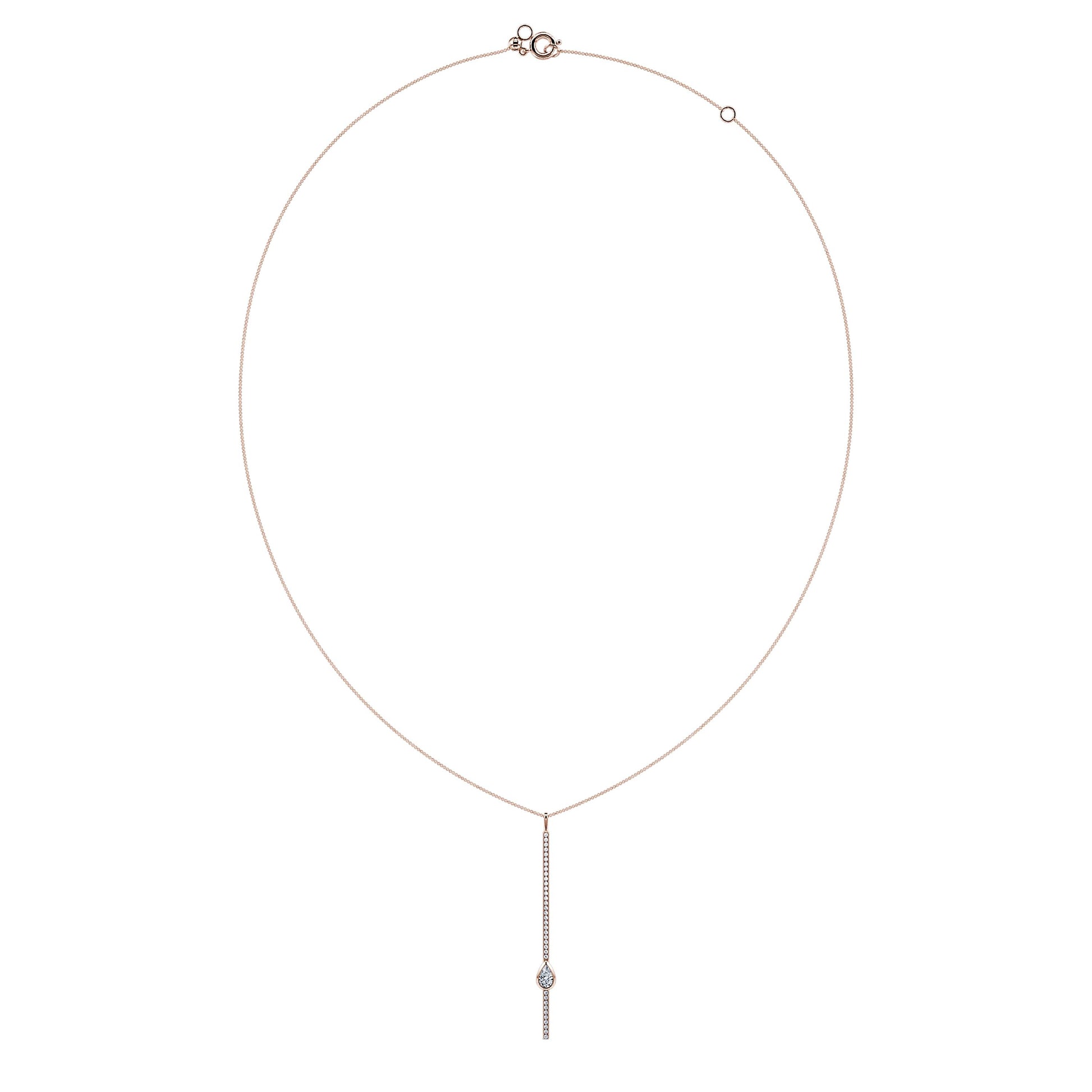 Collier cravate barrette diamant et diamant poire Sky 3
