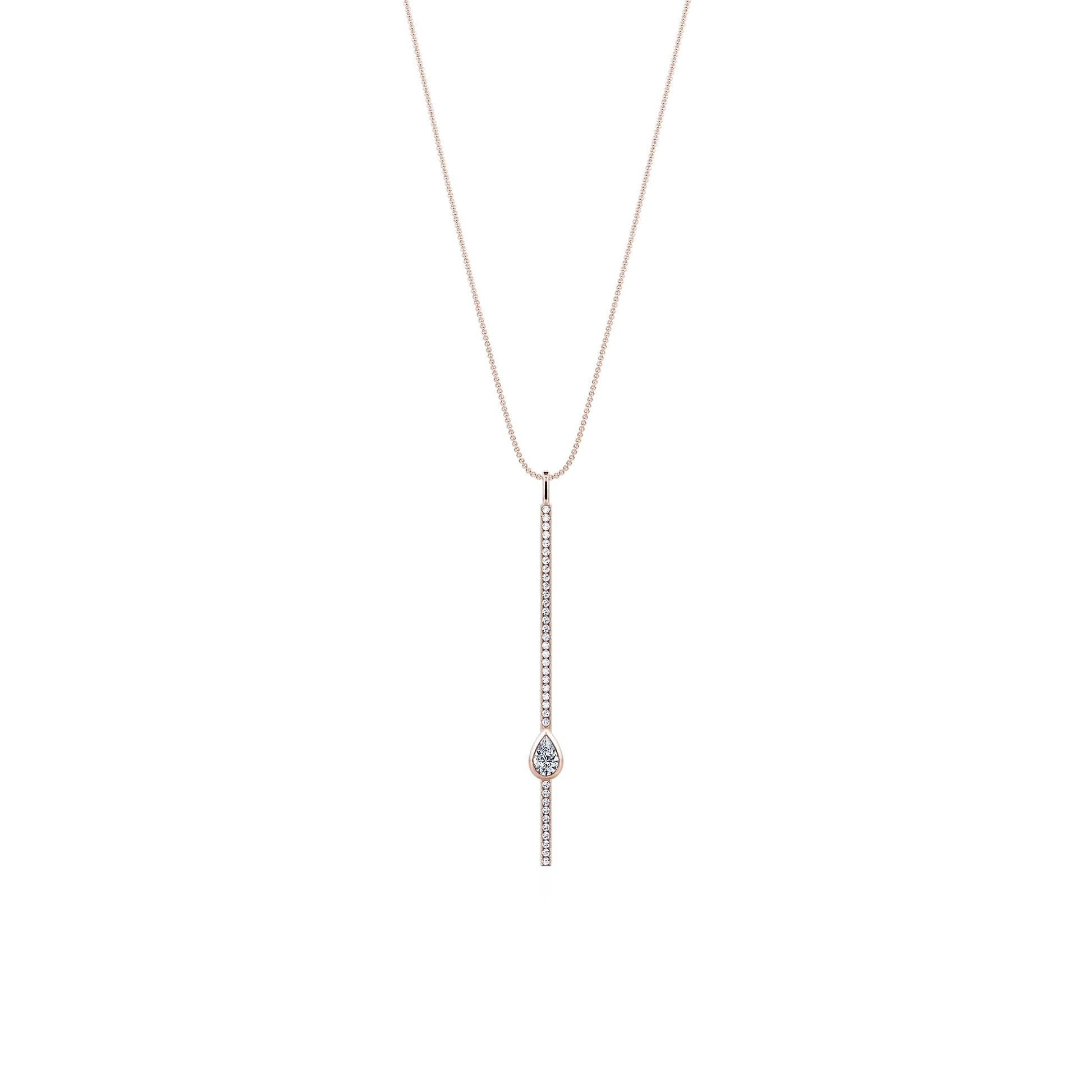 Collier cravate barrette diamant et diamant poire Sky 2