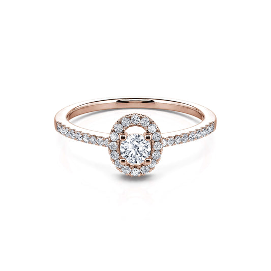 Soho - Bague de fiançailles ovale en or rose #1